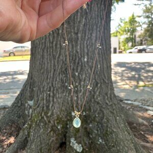 AQUA/BLUE PENDANT STRING NECKLACE